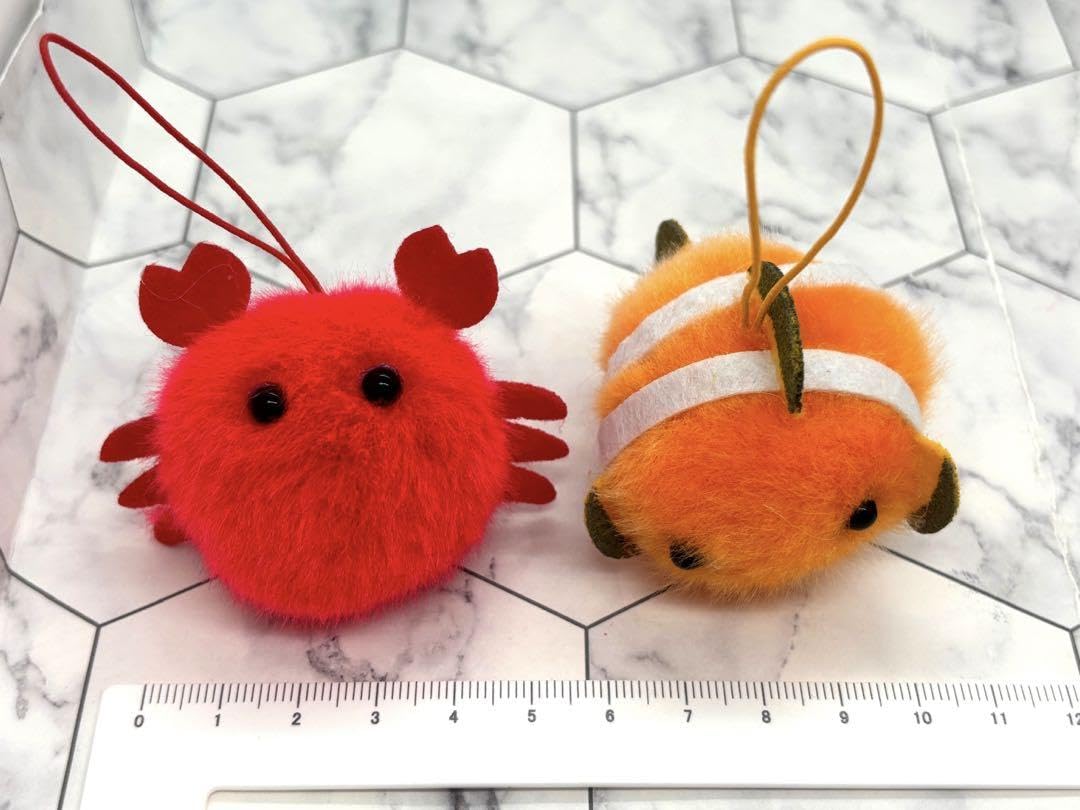 Amazon.co.jp: ふわぽん まんまる 海の生き物 ぬいぐるみ マスコット 