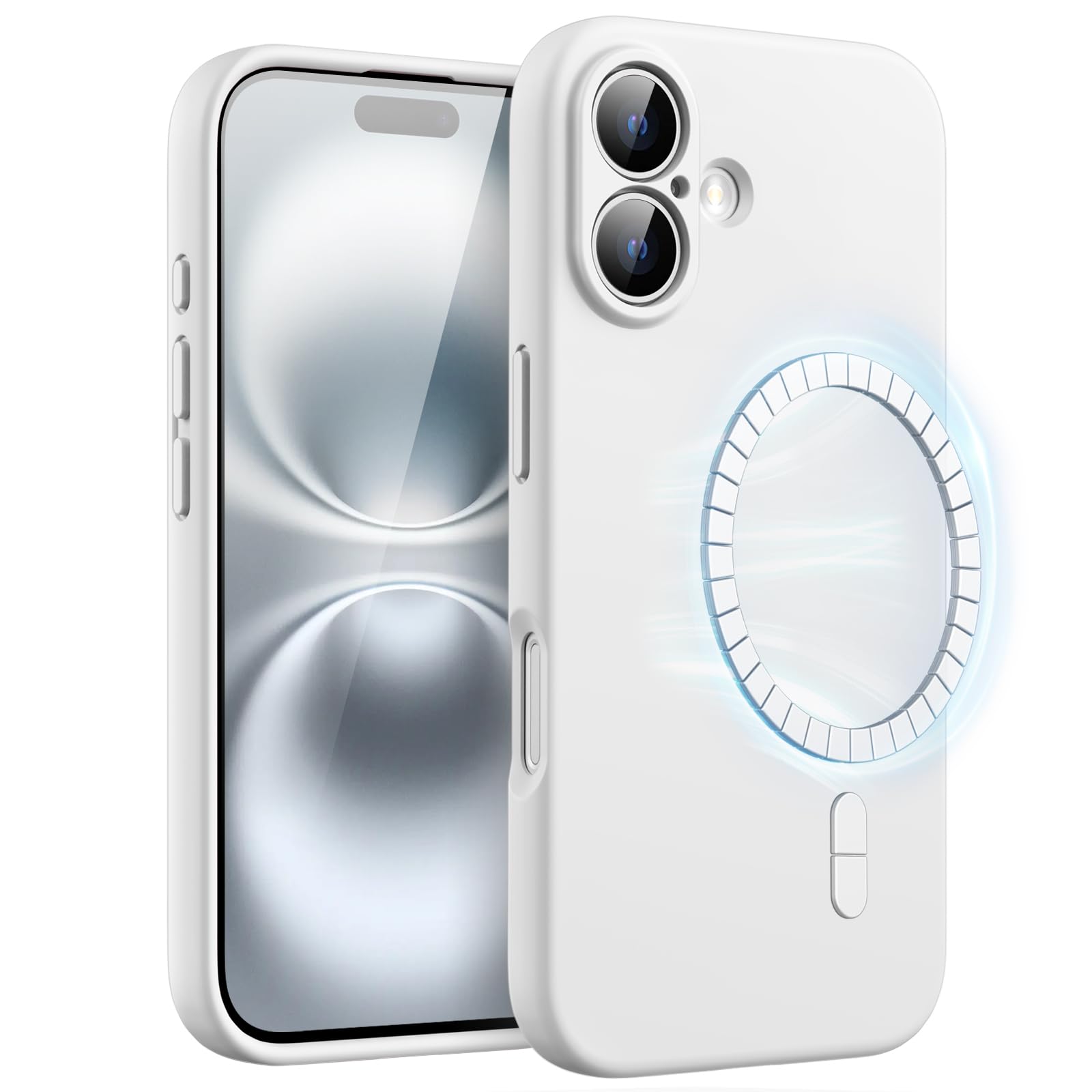 JETech Magnetic Silicone Case for iPhone 16 6.1-Inch, Compatible with MagSafe, Silky Soft Touch