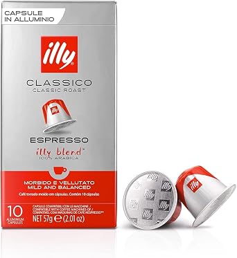 illy Coffee Nespresso Compatible Capsules, Classico, Aluminium Coffee Capsules, Bulk Pack of 100