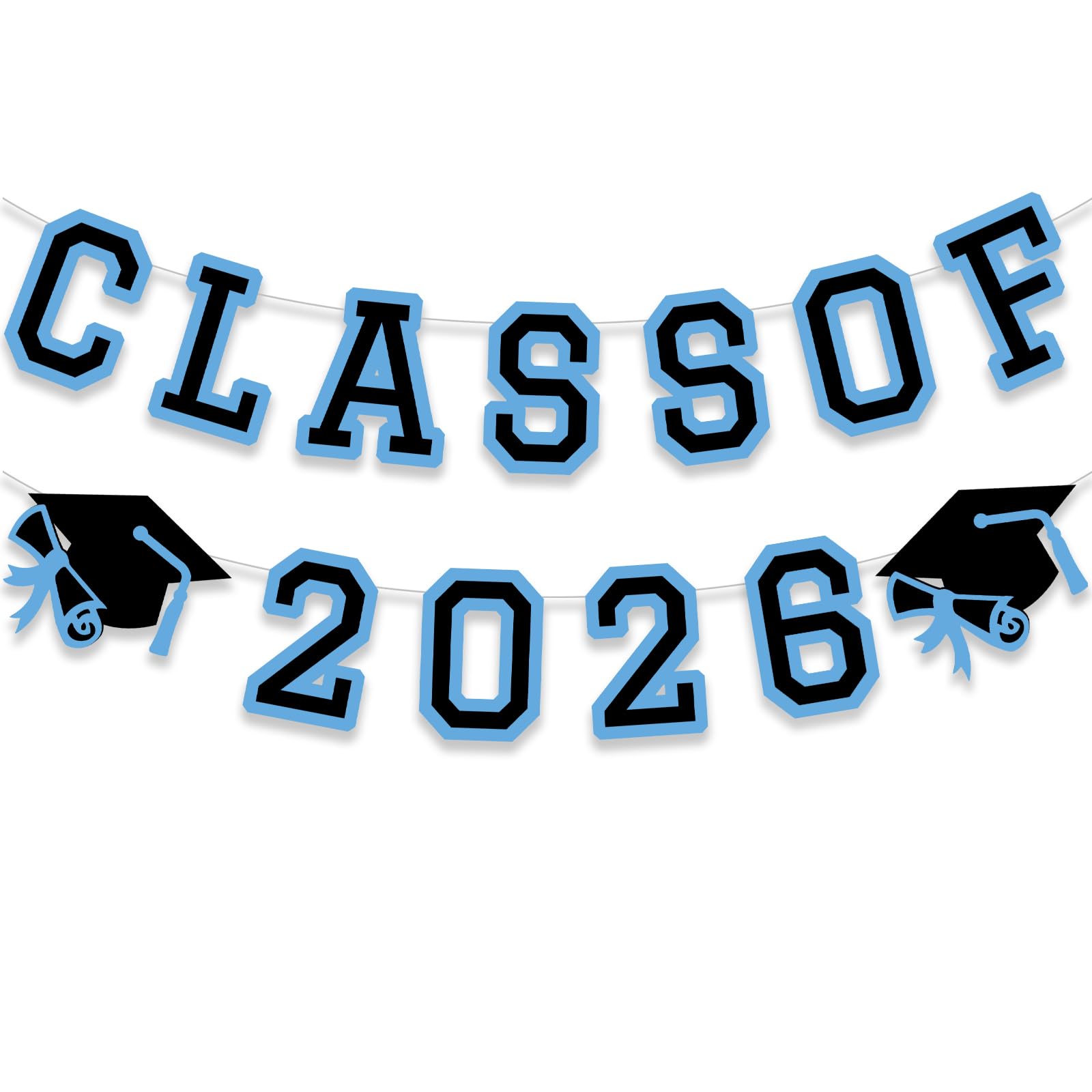 Class of 2026 Graduation Banner University College Grad Garlands Decoration Party Supplies High School Colors Light Blue