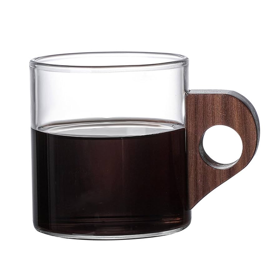 Amazon.co.jp: コーヒー用ガラスカップ、コーヒーグラス,木製