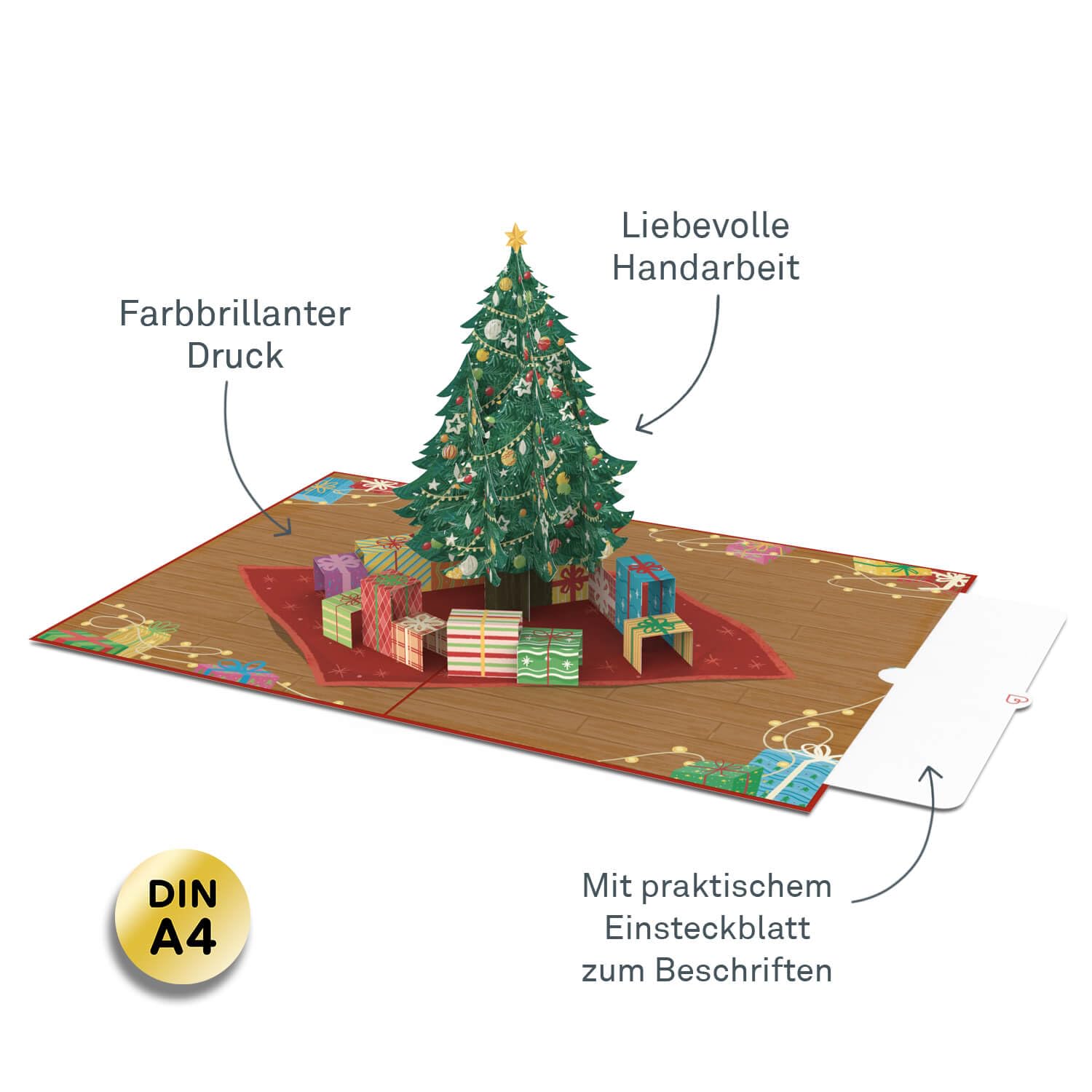 Carte De Noël Pop-up Crèche 3D Papercrush | Carte Religieuse Fait Main | Personnalisable Avec Feuille De Notes