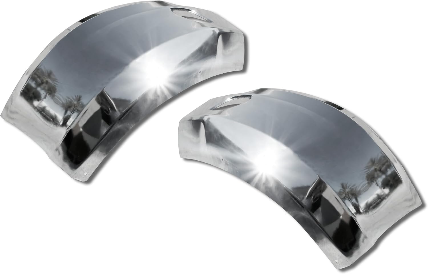 KOZAK Bumper Steel Chrome Extension Corners Set (Driver Left & Passenger Right Side) with Brackets Compatible with Kenworth T680 PLUS 2x 22" Windshield wipers, Logo, License Plate Frame and Vest