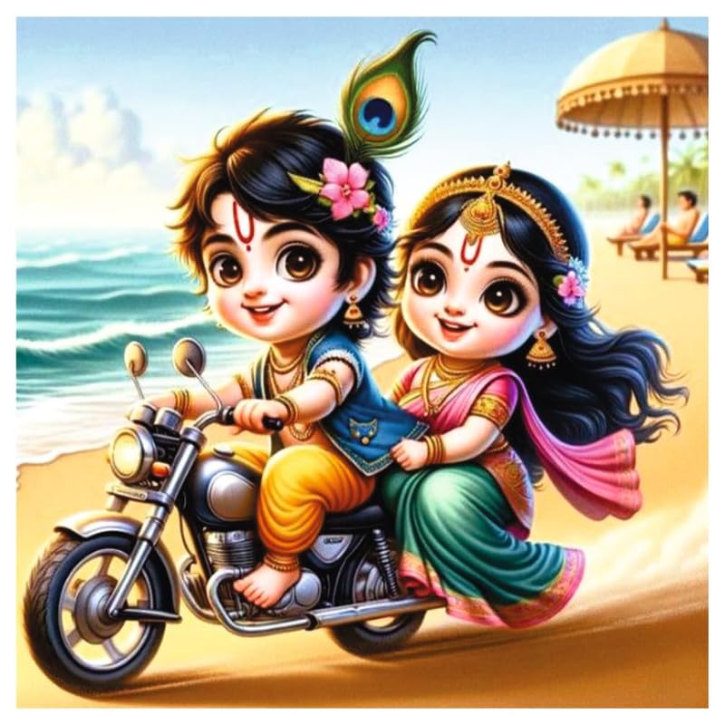 Image of British Terminal Cute little Bal Gopal Baby God Krishna| Kanha Ji | Laddu Lord Makhan Chor Painting Religious Poster for Pregnant Women for wall (matt thin vinyl,sticker,multicolor,unframed)| bj417
