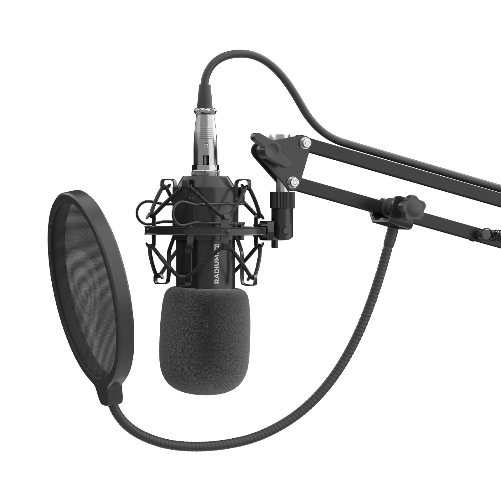Genesis Radium 300 Studio XLR - Microfono professionale con braccio e filtro Pop, connessione XLR, Cardiode