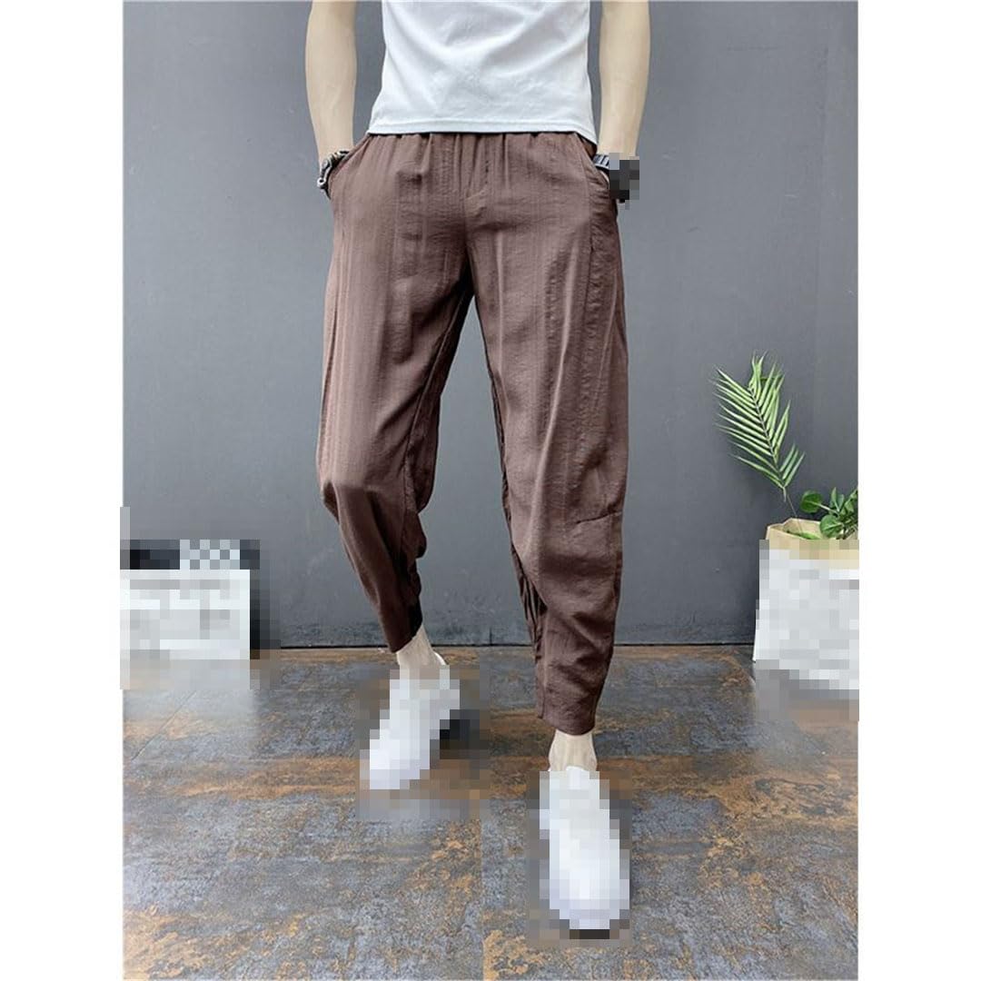 Pantalones De Sarga Informales con Cintura Elástica Fina De Verano para Hombre