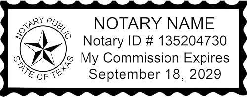 Miniatura 2 de Texas Notary Stamp | Shiny Blue Notary Stamp Self Inking S-844, 2.3x0.81 Inch Prints