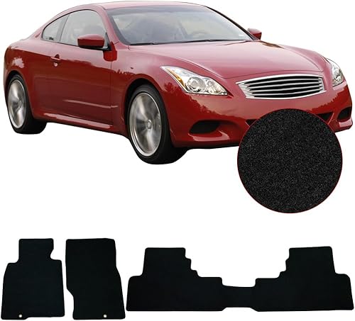 Miniatura 2 de IKON MOTORSPORTS - Alfombrillas compatibles con Infiniti G37 Coupe 08-13, protección de suelo de nailon negro, alfombras interiores de IKON