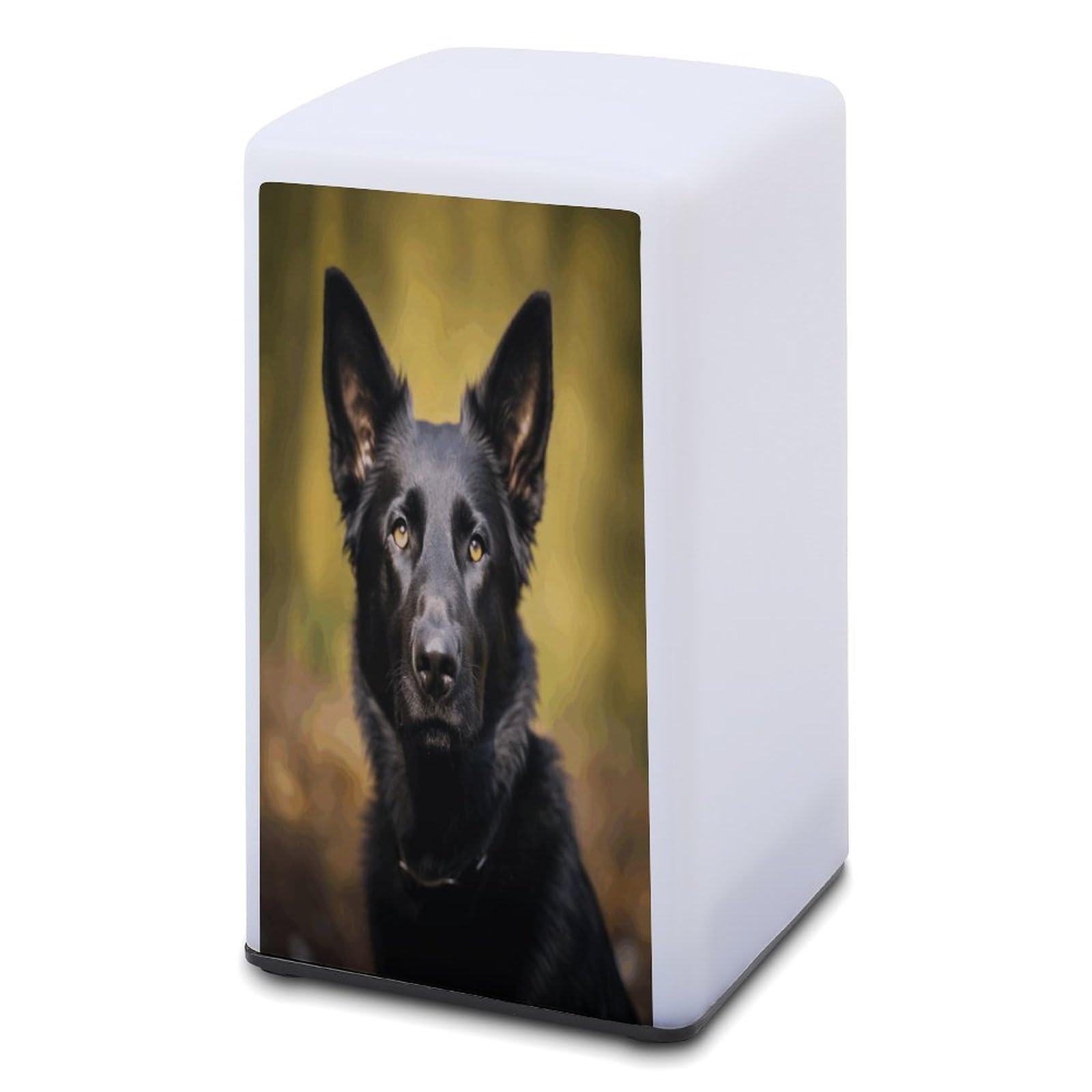 YJWANDO Battery Operated Desk Lamp Black German Shepherd Dog Print Table Lamp Reading Lamp for Office Bedroom,Eye-Caring and Energy Saving, style