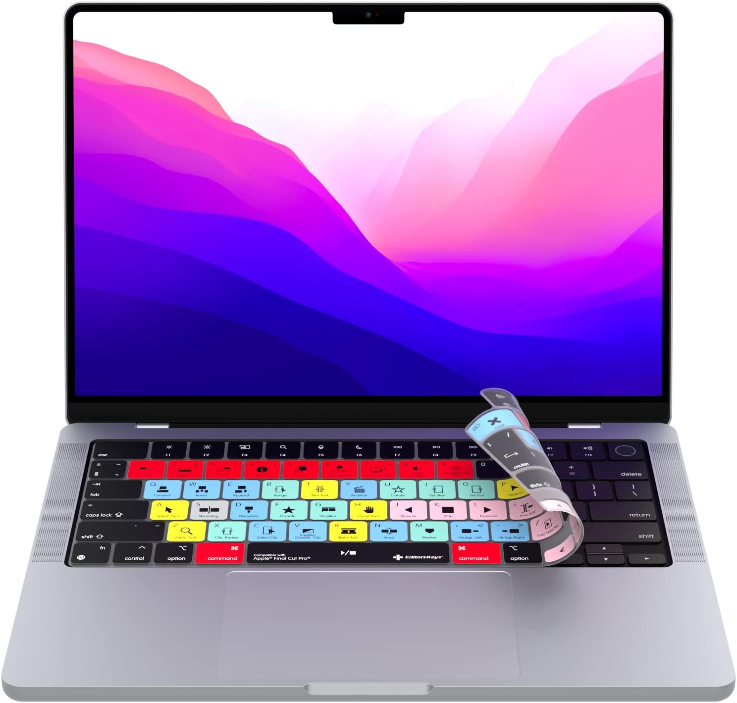 Editors Keys Final Cut Pro Keyboard Cover for 14" & 16" MacBook Pro Laptop 2021+ with M1 Chips | 100 Functional Shortcut for video editing