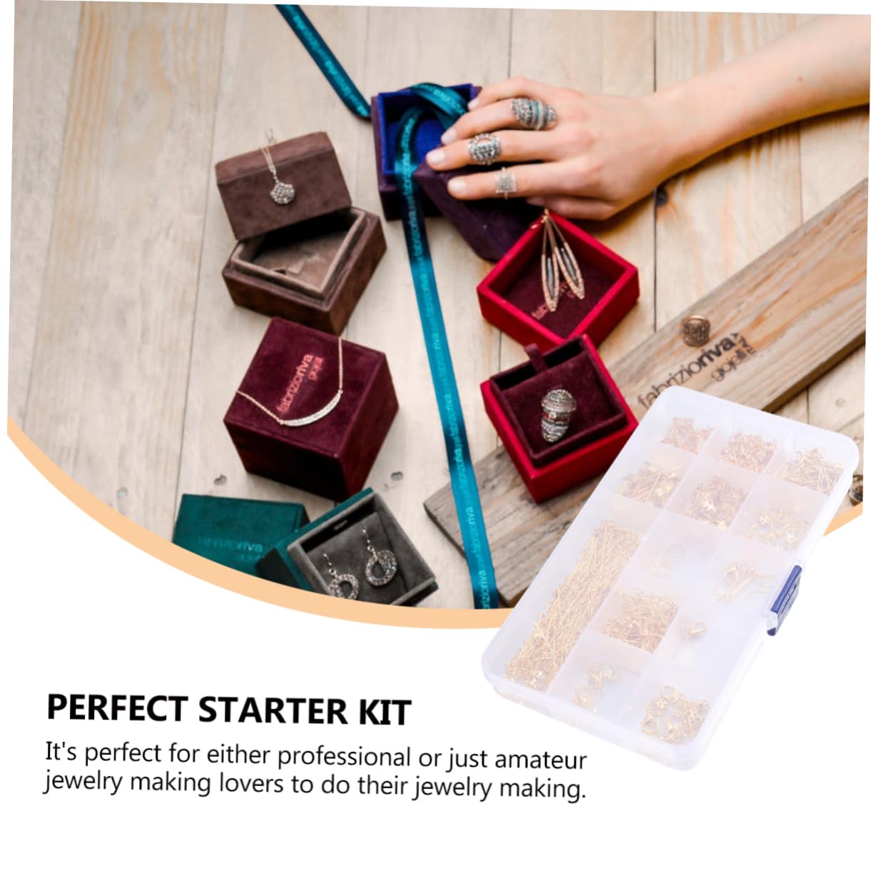 Operitacx Kit Creazione Gioielli in Metallo Oro 768 Pezzi, Set DIY
