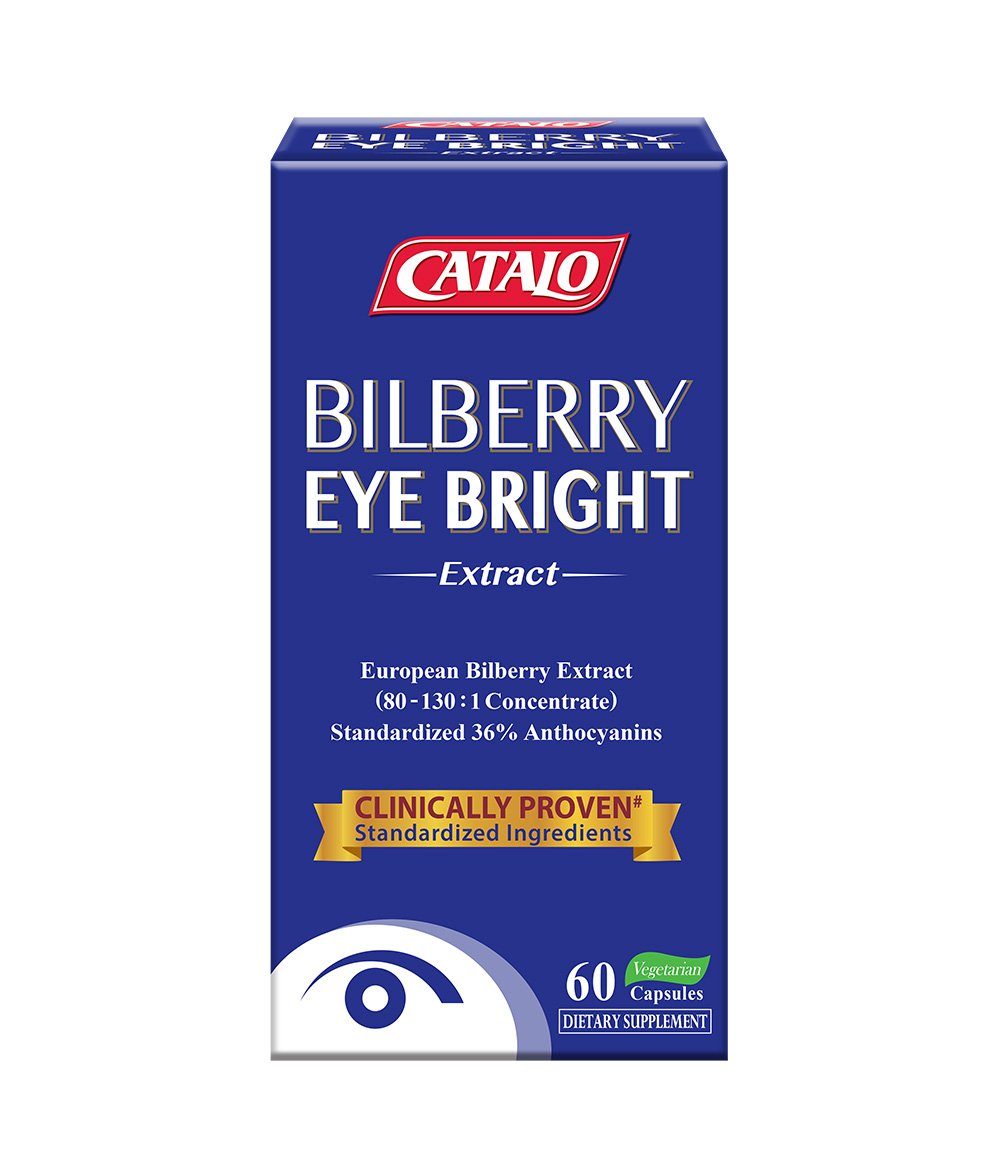 CATALO Bilberry Eyebright Extract with Lutein & Zeaxanthin, Plant-Based Formula with European Bilberry, Eyebright & Marigold Flower Extract - 60 Vegetarian Capsules