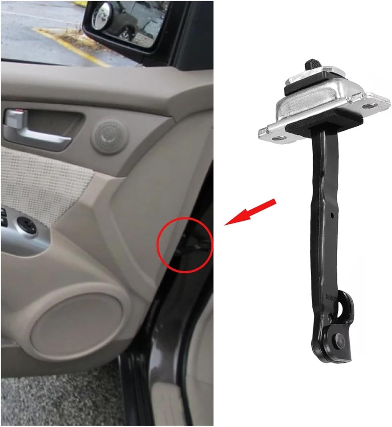 Car Door Check Front Left/Right Door Check Arm Stop Hinge Strap Limiter Fit for Kia Fit for Sportage 2005-2010 793901F000 793801F000 Car Door Lock Check(Large)