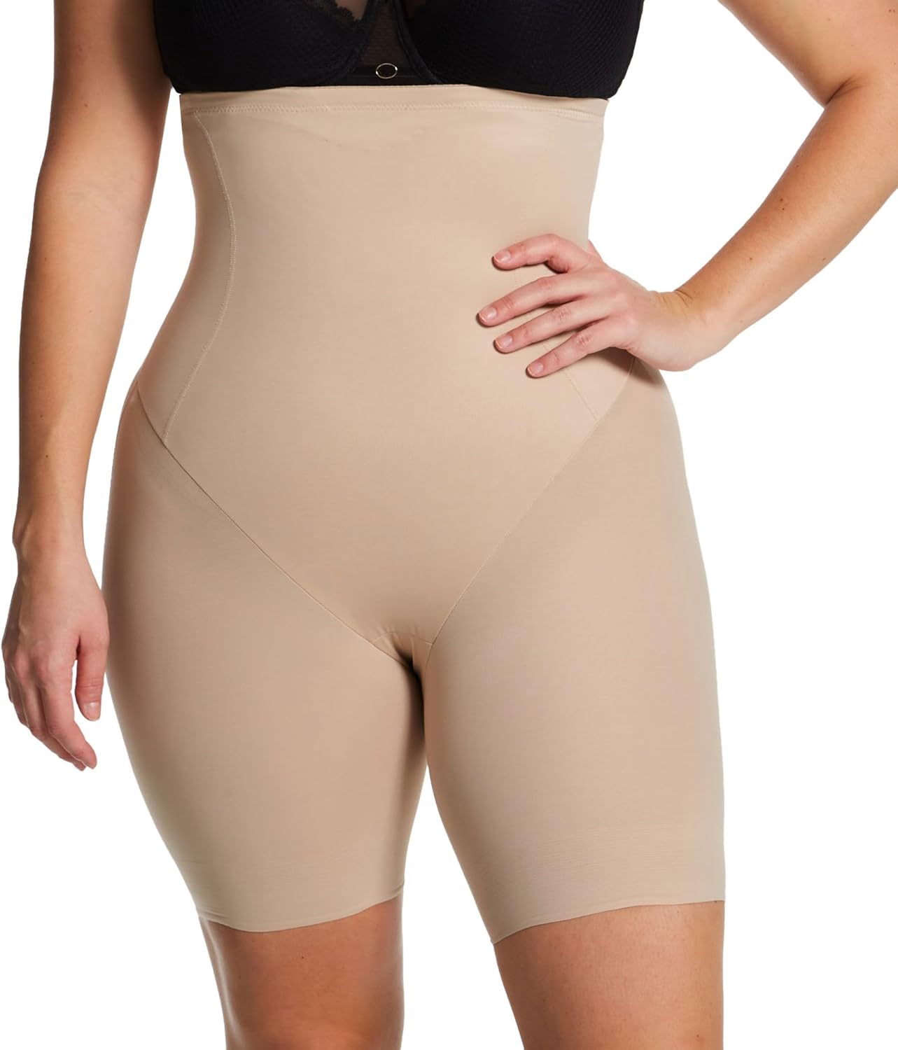 TC Fine Intimates Women's Back Magic Luxury Hi Waist Thigh Slimmer Nude Body Shaper 2XL