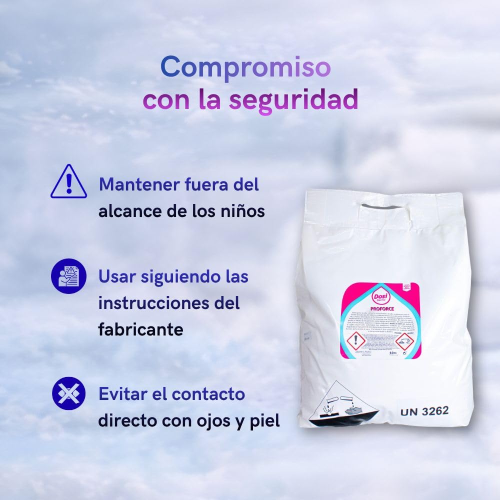 PROFORCE Detergente Industrial Profesional 10KG para Ropa de Trabajo y Talleres – Desengrasante en Polvo Alta Concentración – Elimina Grasa, Aceite y Suciedad Difícil – Hasta 400 Lavados