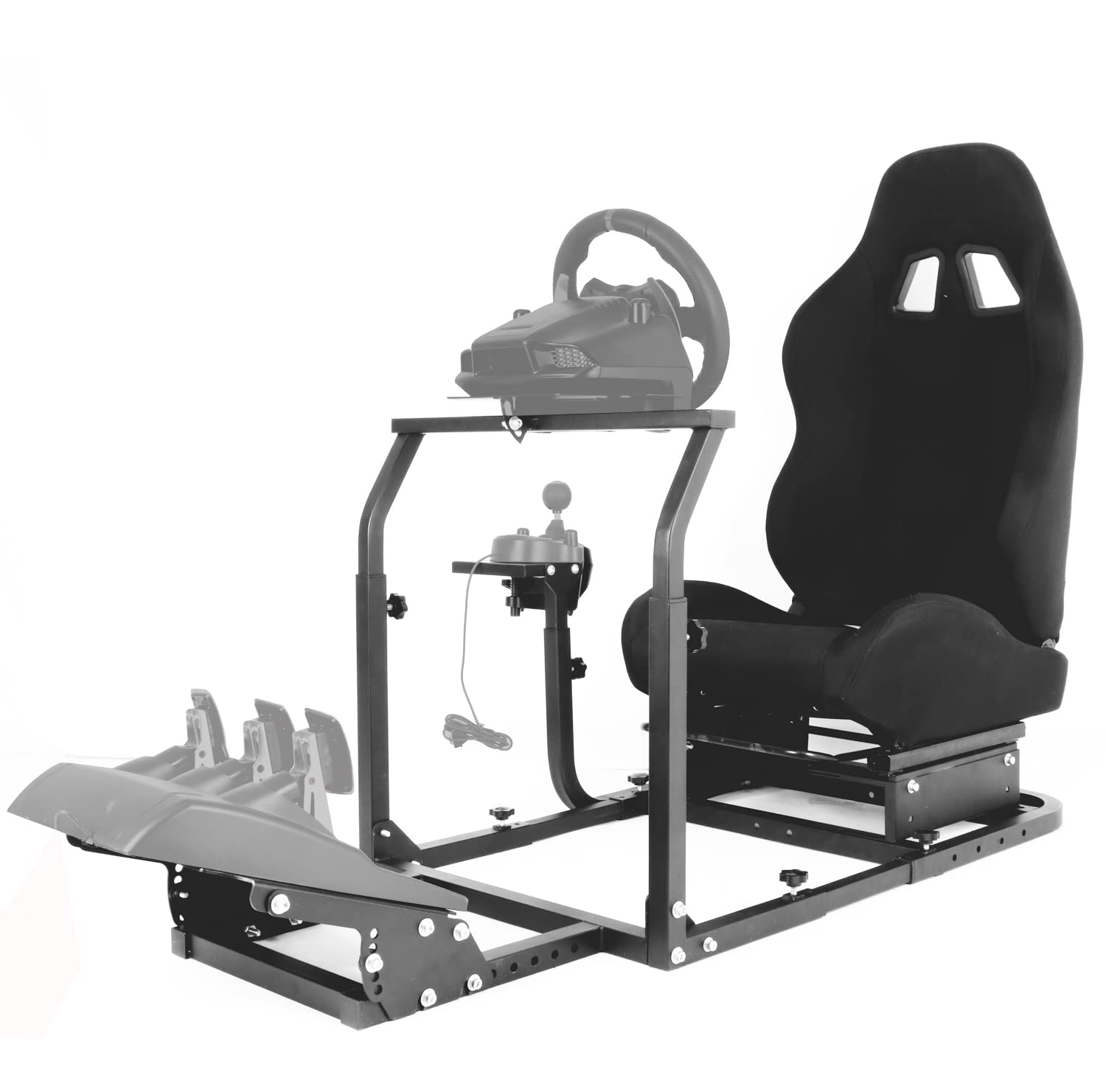 Buy Anman Racing Simulator Cockpit With Black Seat Steering Wheel Stand
