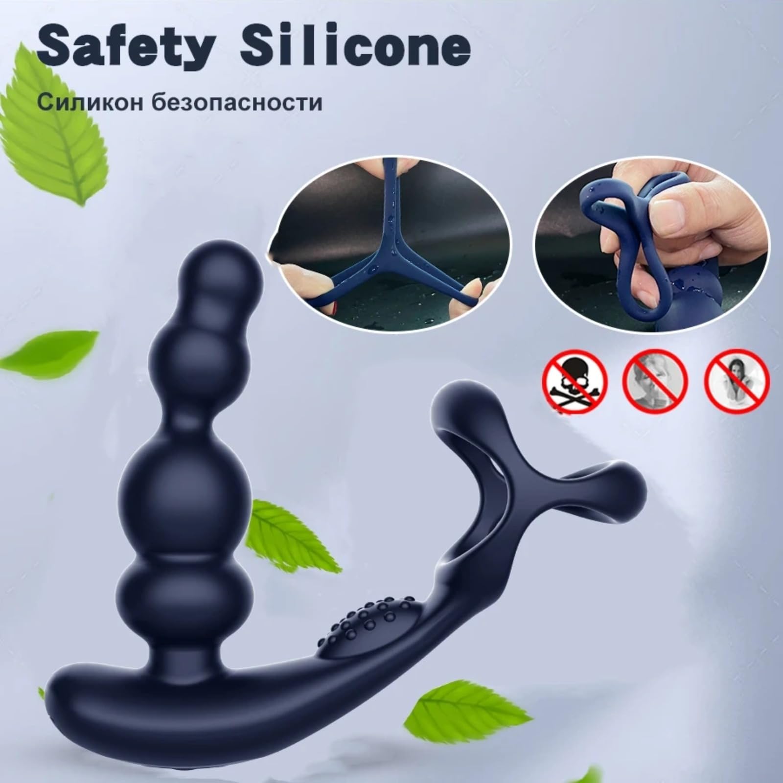 vibratore Vibratore della prostata telecomandato Ruota di 360° Anello vibratore giocattolo Tappi per anelli Masturbatore Plug anale per sesso Indossabile