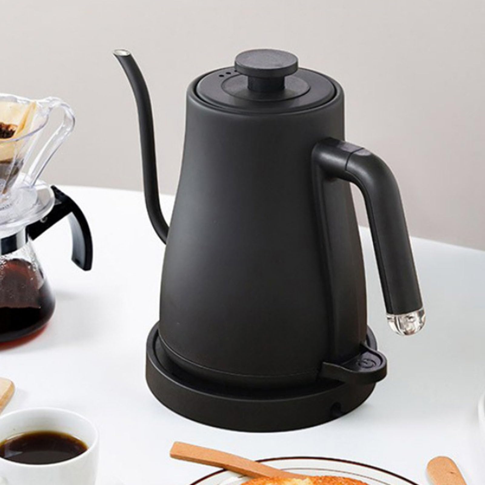 Haofy Bollitore Elettrico, capacità 1 Litro Collo di Cigno Bollitura Rapida Mano Design di Versamento Preciso Acciaio Inossidabile Strumento di Preparazione Versatile per caffè Tè (Spina europea 220