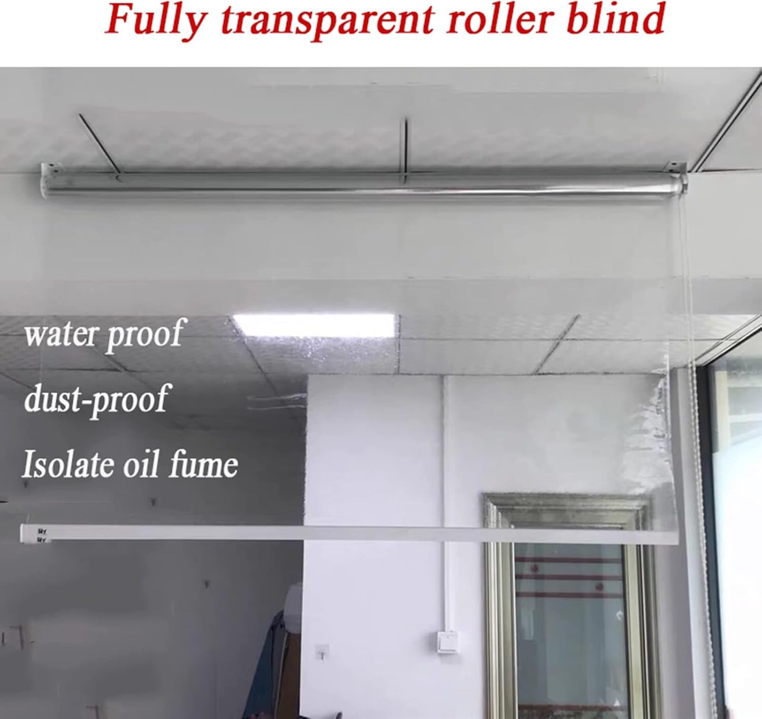 Store Enrouleur Transparent et étanche for Gazebo extérieur, écran Transparent, étanche et Anti-poussière(1.0 * 1.8m)