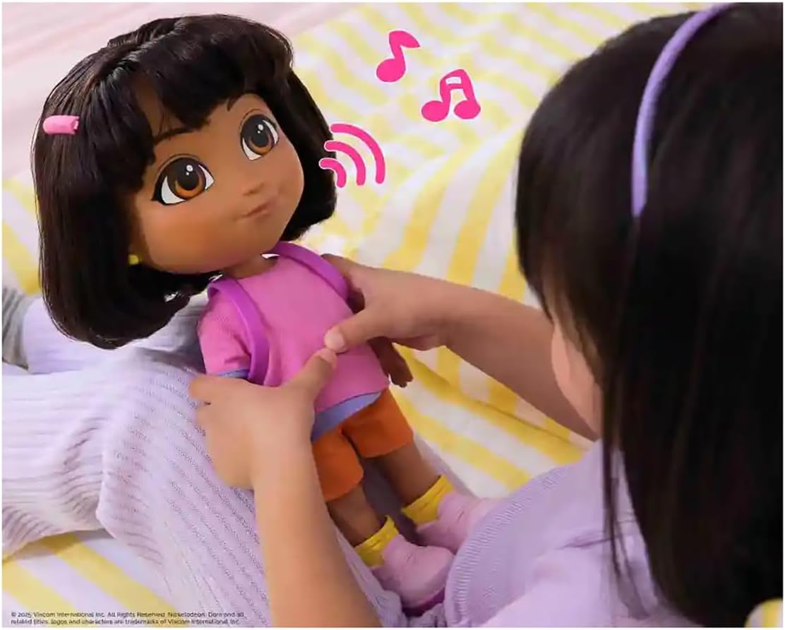 Dora, Dora doll sings and explores music, sound effects, bilingual sets, doll clothes and accessories, toys for girls and boys from 3 years