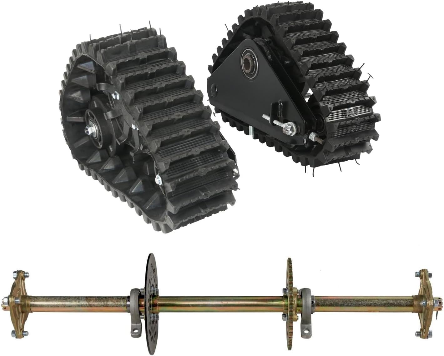 32" Rear Axle Track Assembly Kit for Go Kart & UTV - Complete Snow/Sand Track System with 428 Sprocket & 190mm Brake | Fits ATV, Quad, Buggy, Snowmobile DIY Projects