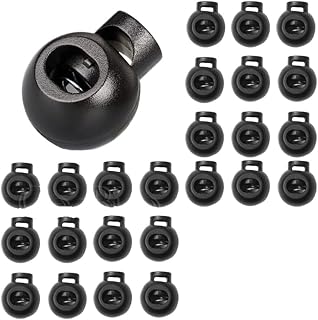 Plastic Cord Locks 200pcs Plastic Black Cord Lock Stopper Round Ball for DIY Craft Parts Accessories for Drawstrings Shoelaces