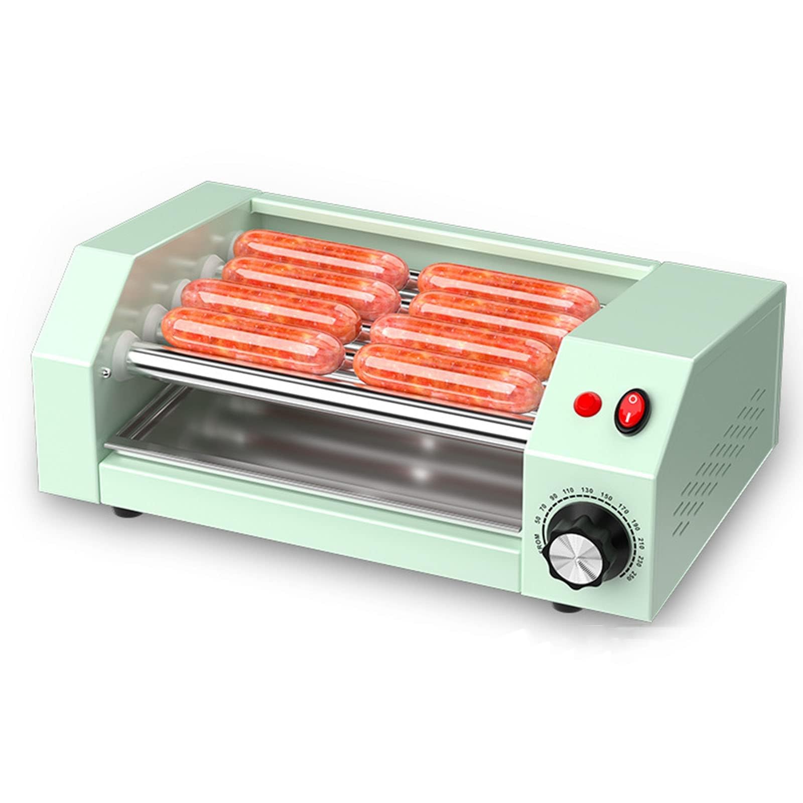 Countertop Hot Dog Roller Machine, Sausage Grill Cooker W, 0-250 Temperature Control, Sausage Roasting Hot Dog Electric Cooker
