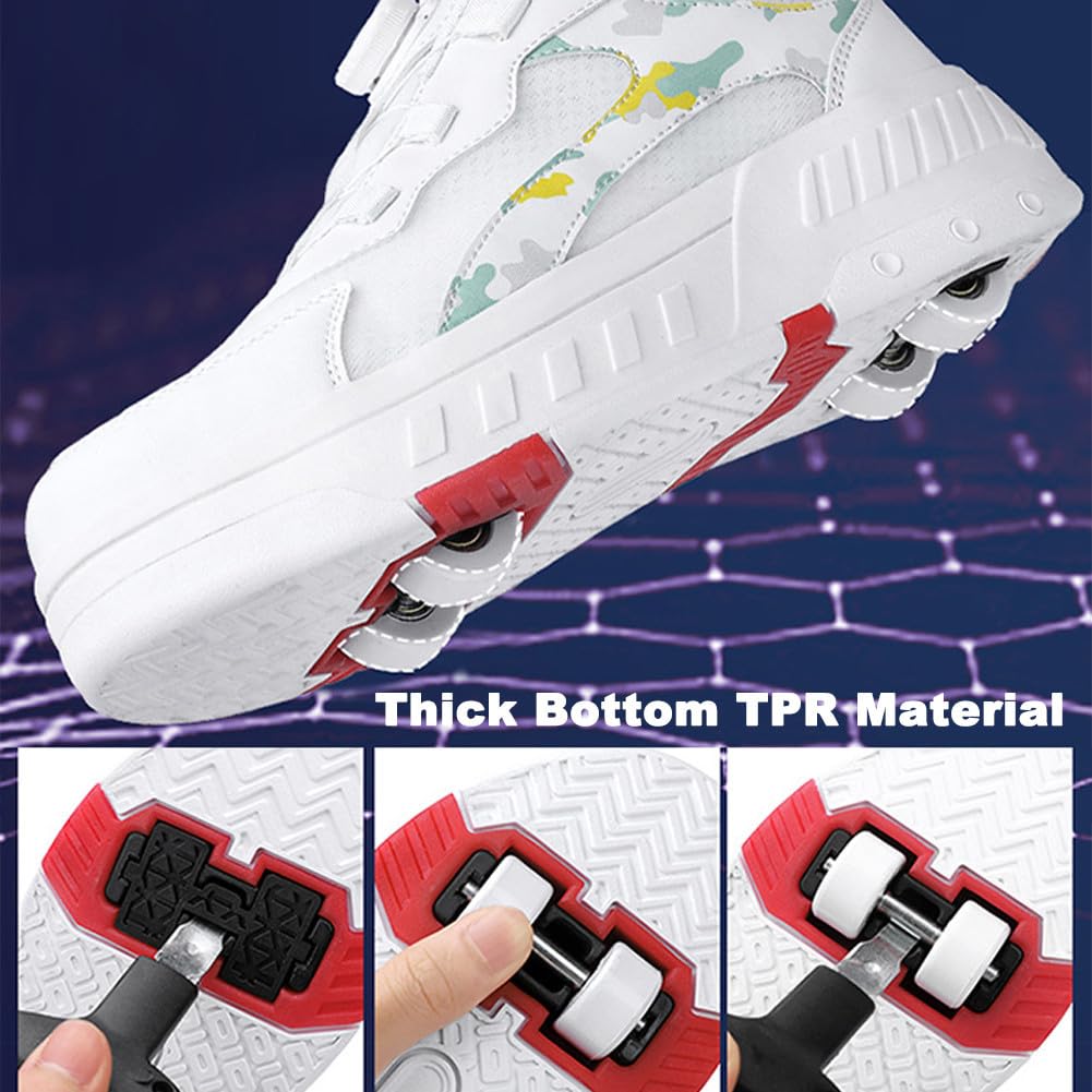 ENEN Zapatos con Ruedas Zapatillas con 4 Ruedas para Niños y Niña Exterior Patinaje Multifuncionales