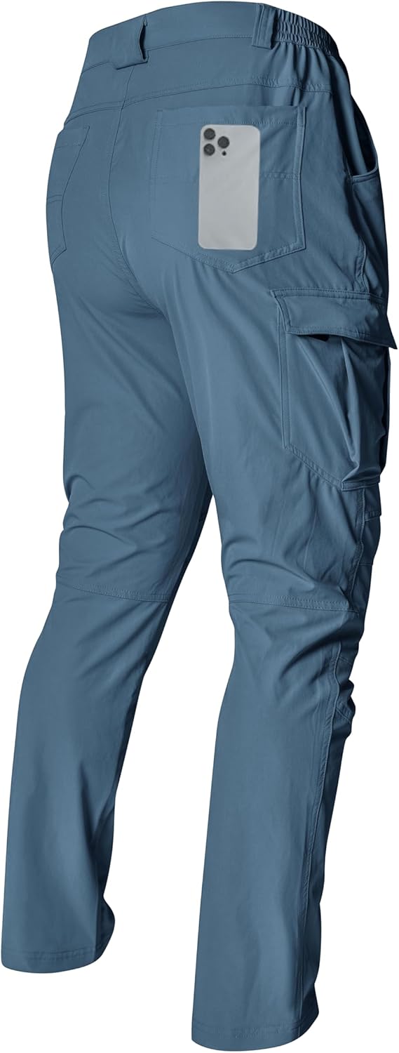 Mens Work Pants Hiking Cargo Waterproof Breathable Lightweight Stretch Quick Dry Outdoor Summer Pants