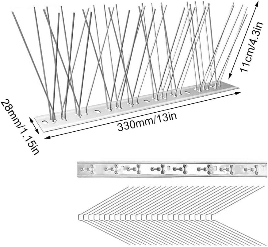 ZDHOSTY Bird deterrent spikes, pack of 6 Bird stainless steel spikes