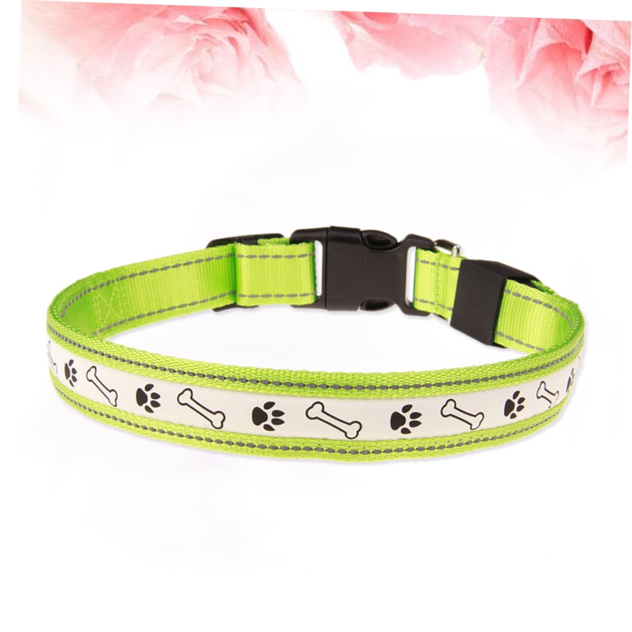 Beavorty Collier LED pour Chien Chargement USB Facile Nocturne Lumières Vertes Taille Réglable Forme Dempreinte en L