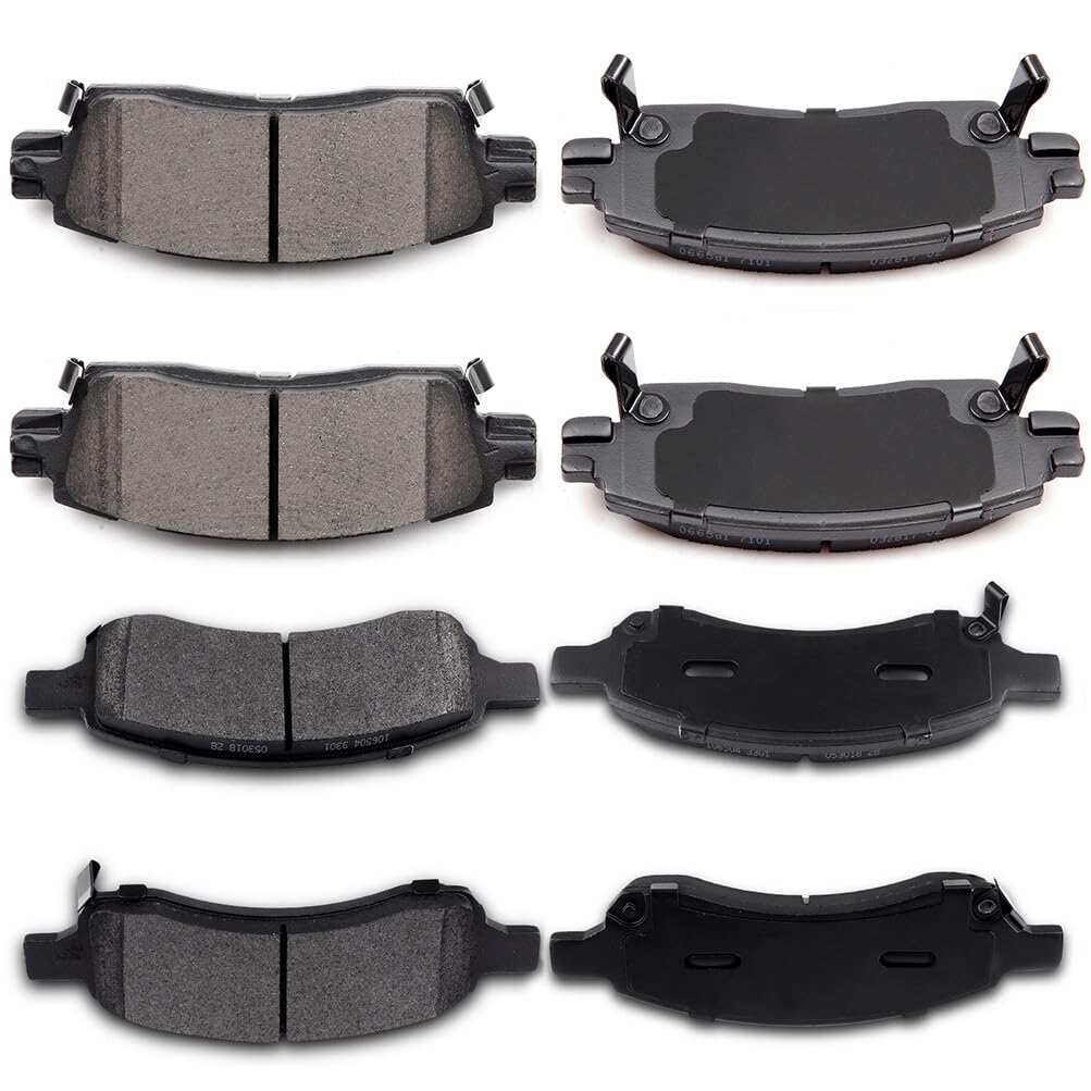 cciyu D1169 D883 Front &amp; Rear Disc Brake Pads Kit For Buick Enclave 2008-2017,For Chevrolet Traverse 2009-2017,For GMC Acadia 2007-2016,For Saturn Outlook 2007-2010 8PCS