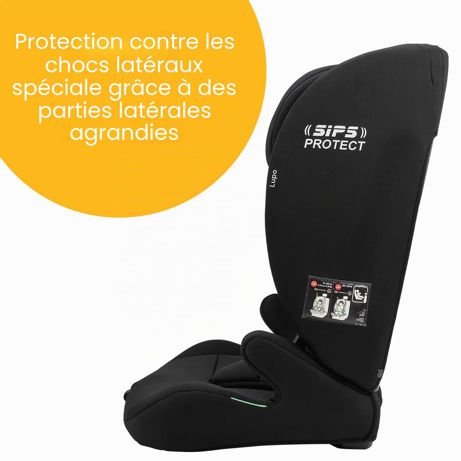 OSANN - Siège auto bébé/enfant Lupo I-Size 76-150 cm - à partir de 15 mois - noir - 14 positions - Harnais 5 points, Ceinture 3 points, Face à la route