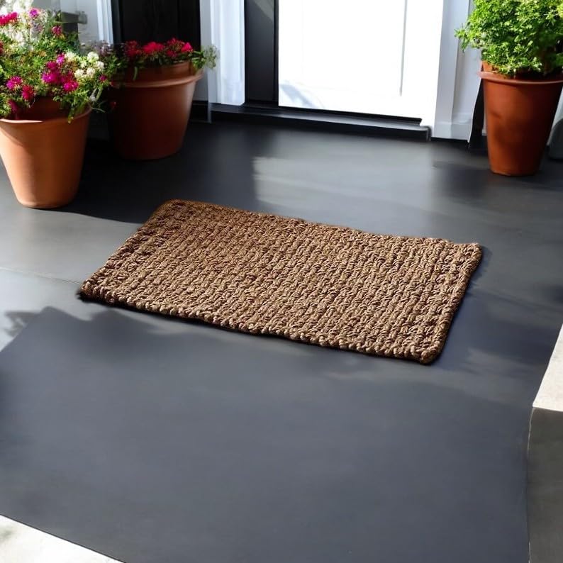 Pro Home Hand-woven Door Mat 40x70cm Jute Coir Door Mats Backing and Classic Weave Heavy Duty Door Mats Outdoor for Mud Dirt - Image 3