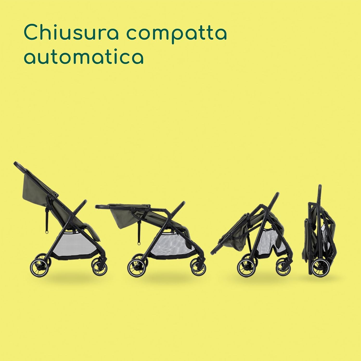 Bebeconfort Azur Passeggino Compatto Leggero 0-3 anni 15 kg Reclinabile Sdraiato Mineral Green