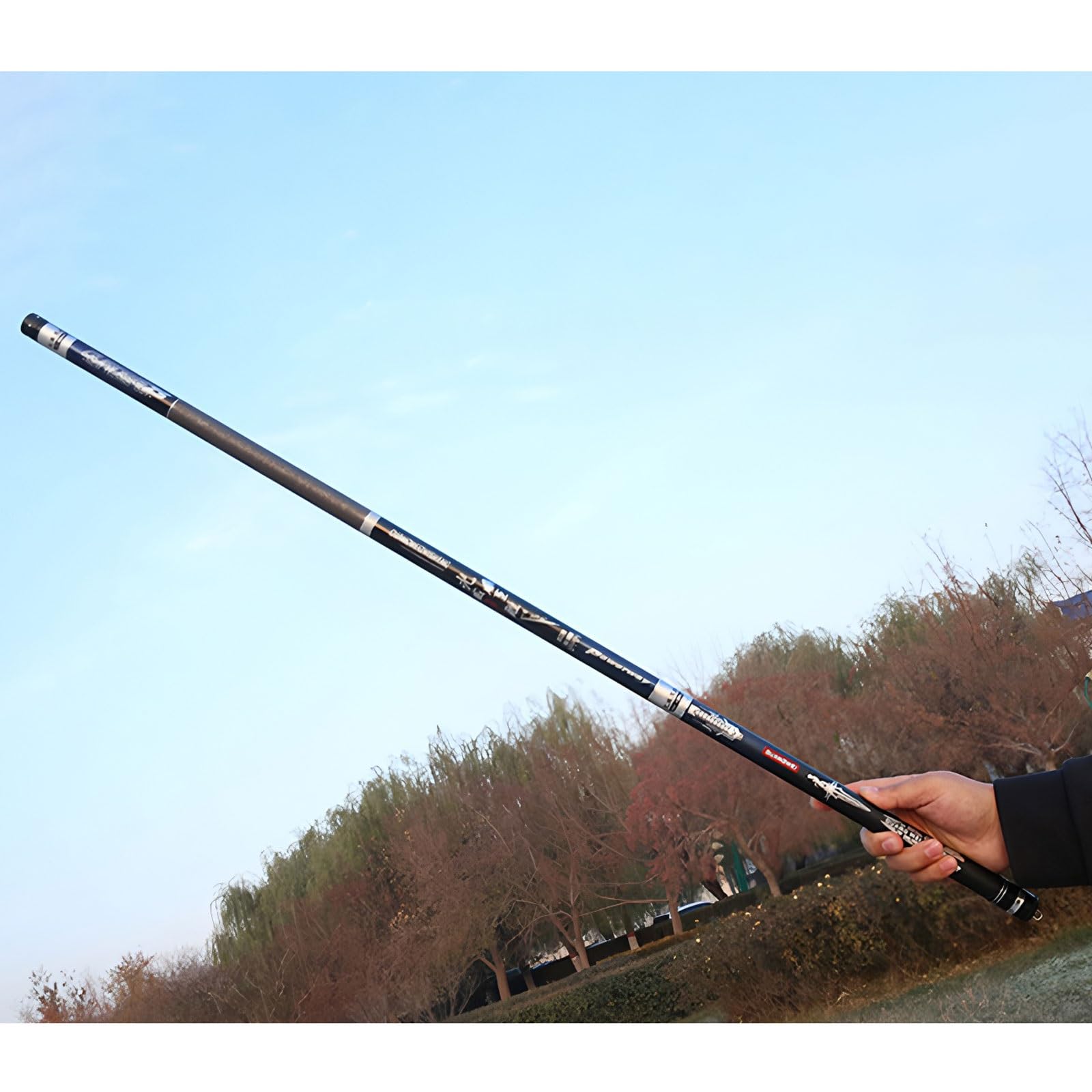 Canne A Peche Telescopique en Carbone (8m-13m) Ultra-LéGer Et Ultra-Dur Canne à PêChe à La Carpe Canne à PêChe Chinoise Convient Aux Lacs RéServoirs RivièRes Et éTangs(8m)