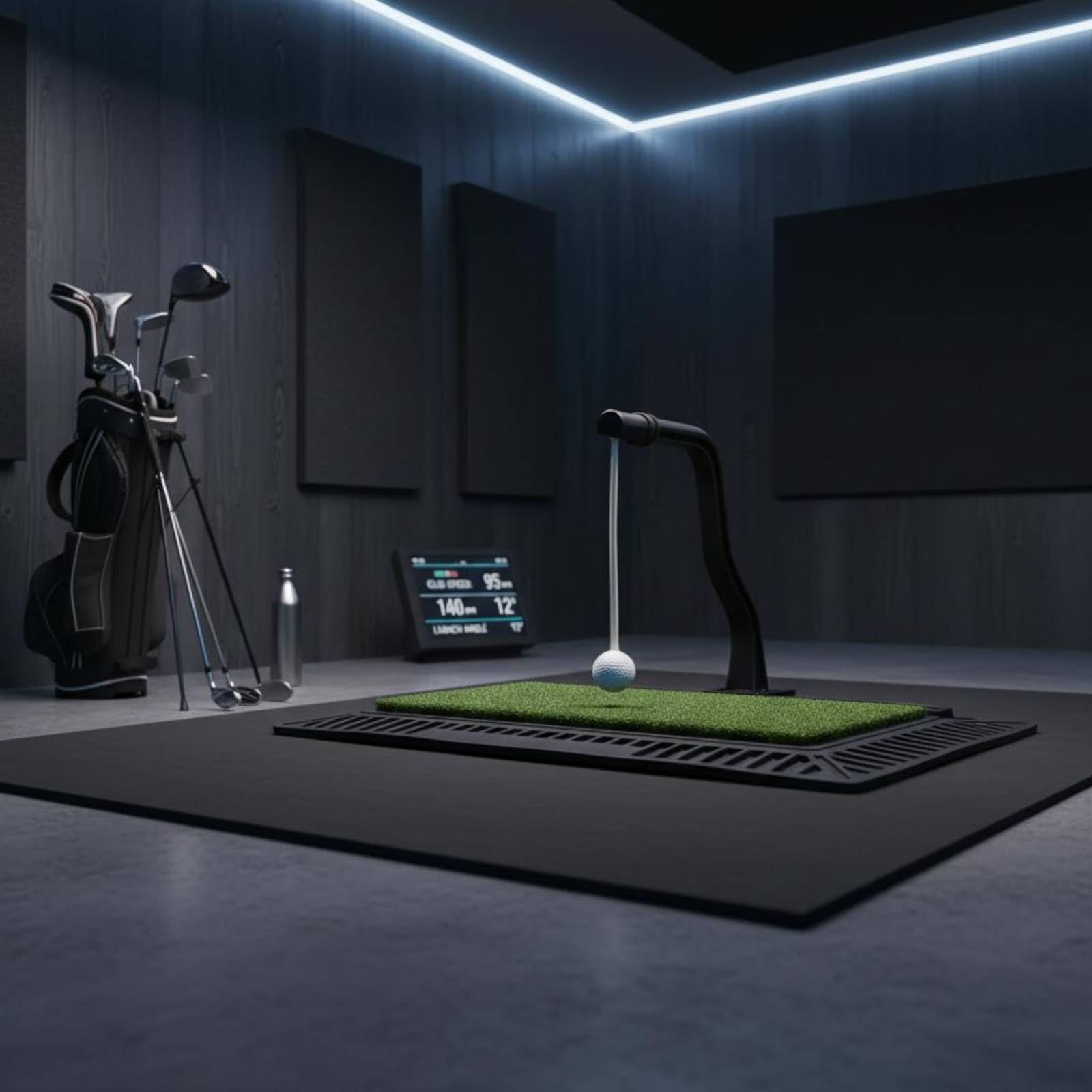 Baoblaze Entrenador de Swing de Golf Tapete de Entrenamiento Alfombra de Golpeo Herramienta de Práctica con Guía de Impacto Giratoria 360 y Área de Golpeo