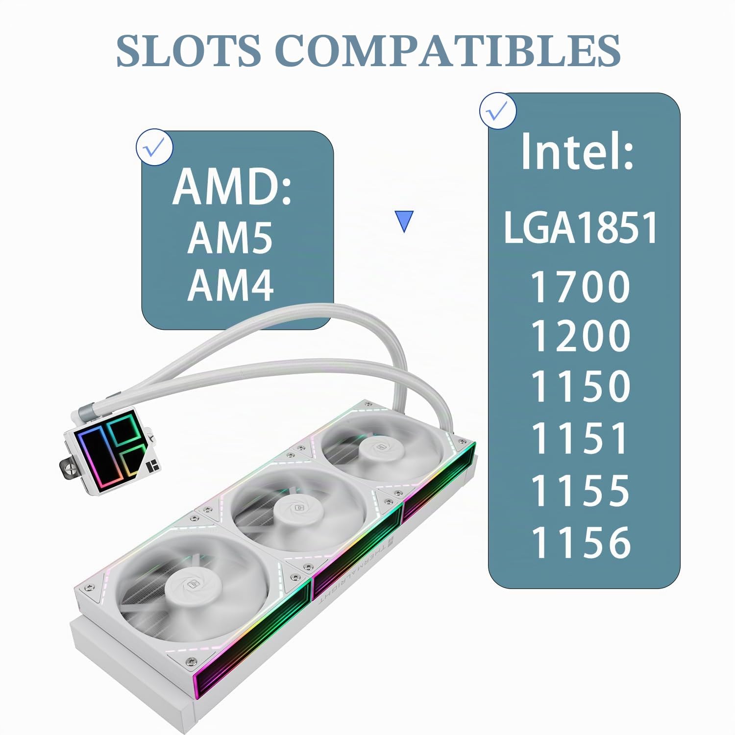 TR-Thermalright Frozen Infinity 360 Blanco Líquido CPU Kühler, 360mm Aio Kühler-Infinity Espejo Efecto de Luz, 2000RPM, para AM4/AM5, Intel LGA1851/1700/1150/1151