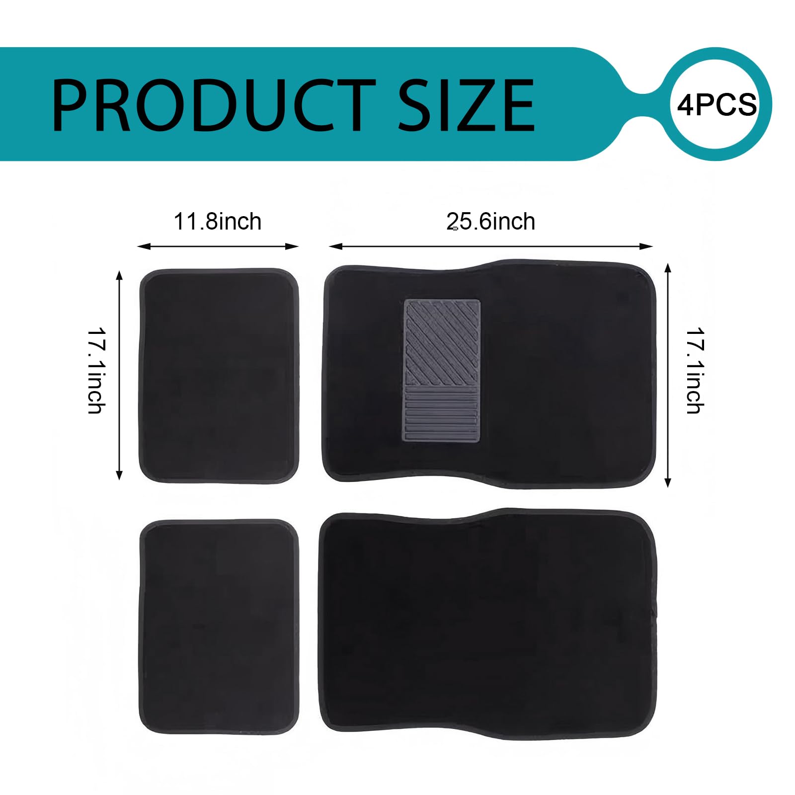 4 PCS Car Carpet Floor Mat PVC Anti-slip Flame-retardant Car Mats Breathable Comfort Front Rear Carpet Mat Set — view 2