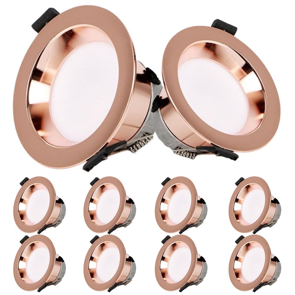 ASerZenith 10 Pack Led Recessed 3.5In/4.5In, High Brightness 3Cct 3000K/4000K/6500K Led Recessed Downlight, Dimmable Can Lights, 5W/7W Baffle Trim, Retrofit Installation,7W