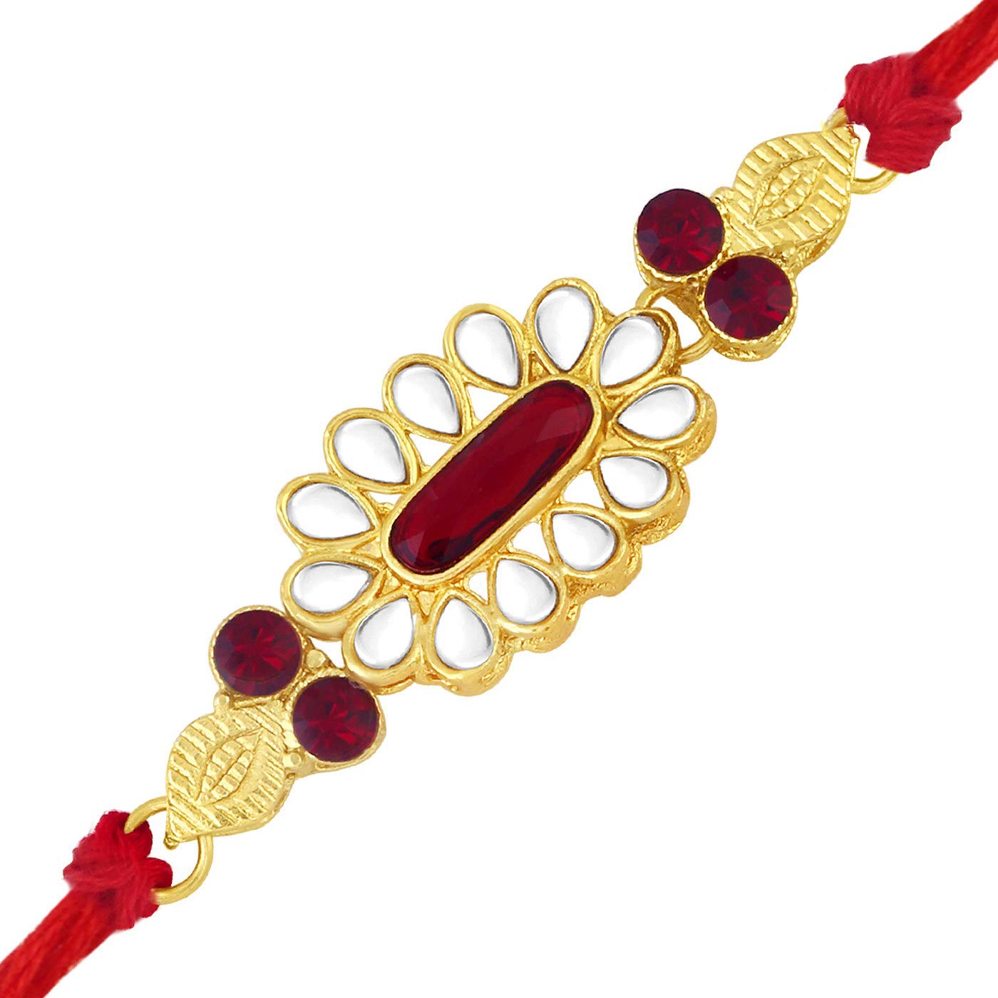 Sukkhi Rakhi Trendy Kundan Designer Gold Plated Premium Rakhi for Brother With Roli Chawal & Greeting Card | Rakhi for Bhaiya | Rakhi for MEN | Kundan Rakhi | (RAK73412) (B07FMC8Q79) Amazon Price History, Amazon Price Tracker