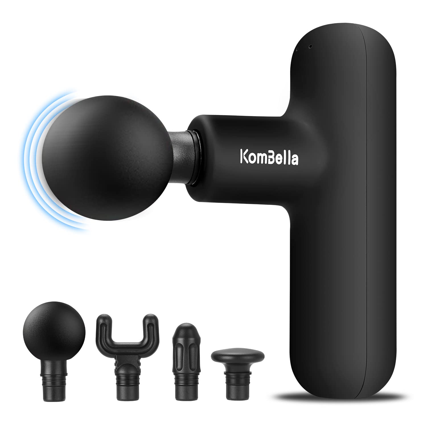 KOMBELLA Mini Massage Gun, Therapy Deep Tissue Massager for Muscles Relaxation, Muscle Massage Gun with Aluminum Body for Pain Relief, Powerful Motor and 4 Speed Modes (Black)