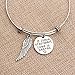 KUIYAI A Piece Of My Heart Lives In Heaven Hand Stamped Remembrance Bracelet Bangle with Angel Wing Charm (Memorial bracelet)