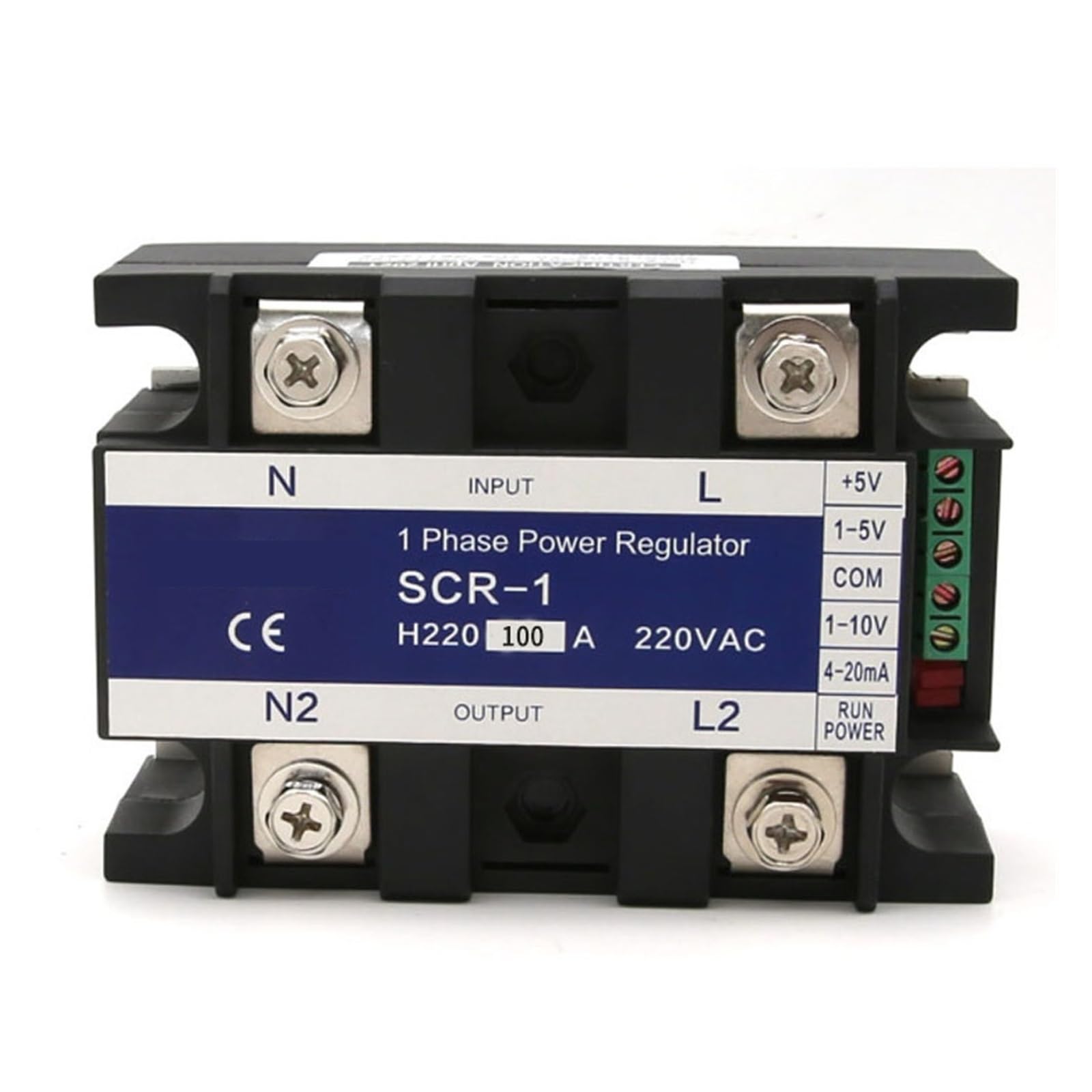 JJHQOKYNA SCR-100A 220VAC Single Phase Voltage Regulator Power Controller Module Supports 0-10V 4-20mA 1-5V Potentiometer Signal Control