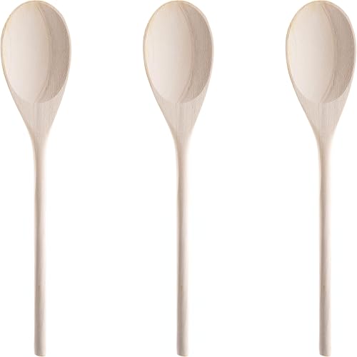 Miniatura 9 de Cuchara de madera súper cómoda, de grado profesional, juego de 6 piezas. Cucharas de madera resistentes con asas largas para cocinar, hornear,