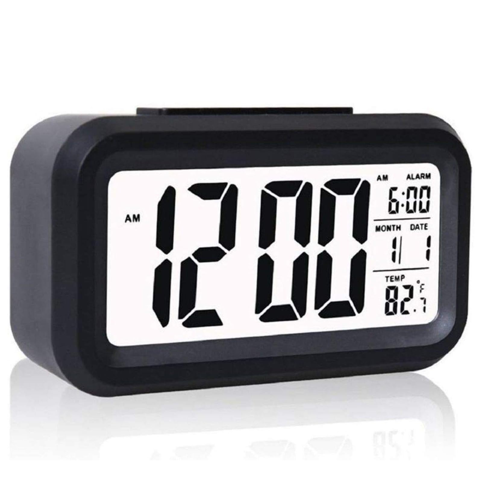 Flushrenic Alarm Clock, LED Digital Clock, Battery Operated, Adjustable Led Brightness, for Students, Home, Office, Corporate with Automatic Sensor, Date & Temperature