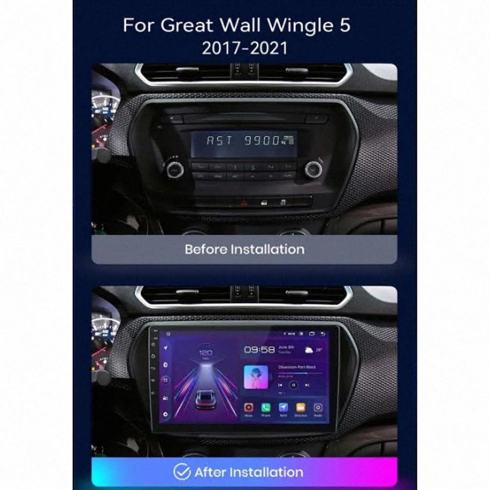 Radio Macchina Touch Screen per Greatwall Great Wall Wingle 5 2017-2021 Wireless Carplay Android Auto Stereo Auto Bluetooth Ips con Pantalla Táctil con Gps, 4 Nucleo 1G+32G
