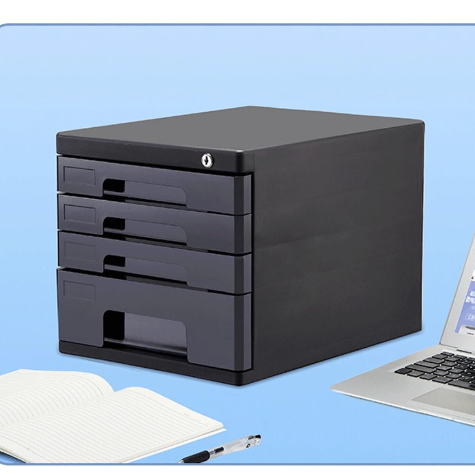Secure - Armadietto portadocumenti A4, 4/5 cassetti, chiudibile a chiave, con chiavi, scrivania per documenti, raccoglitori e accessori, soluzione ideale per casa e lavoro