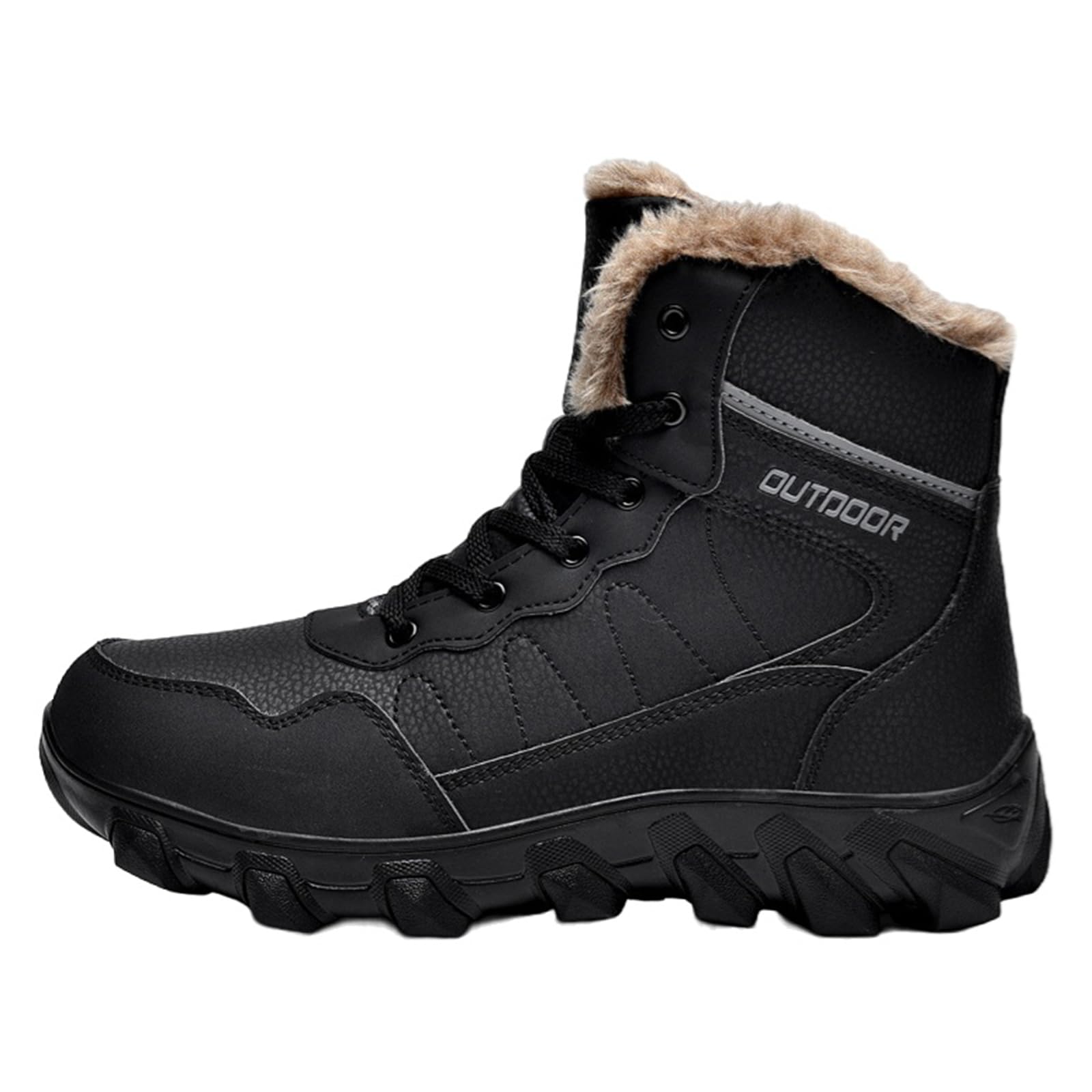 Męskie zimowe buty outdoorowe, wyściełane buty trekkingowe z antypoślizgową podeszwą, do miasta i lekkich wędrówek