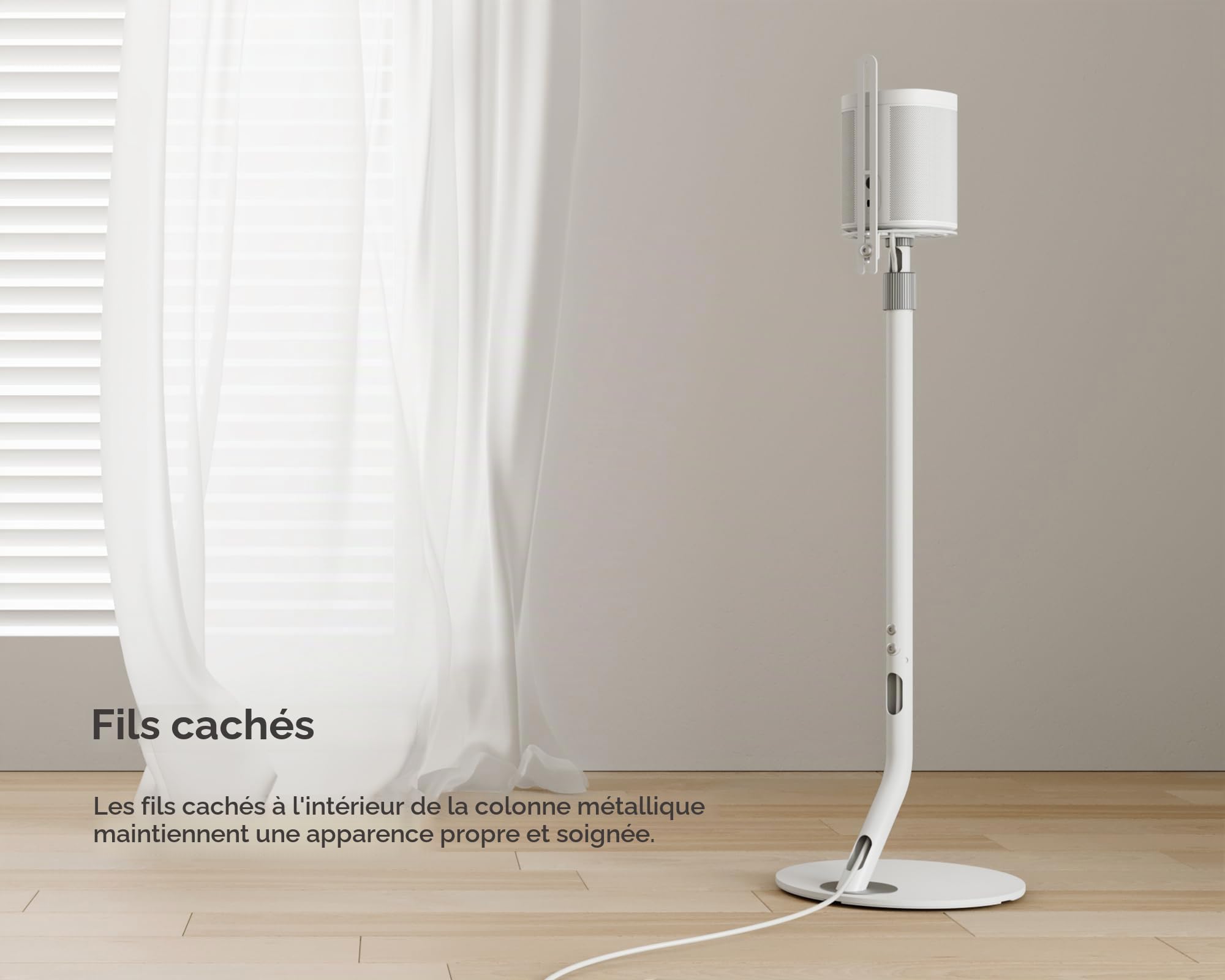 FITUEYES Pied Enceinte en Métal Support Enceinte Réglable en Hauteur Capacité de Charge 5 kg Série Master (2 Pièces)